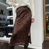 Gonna longuette paillettes moro