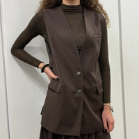 KIKISIX gilet GINNY color t.moro