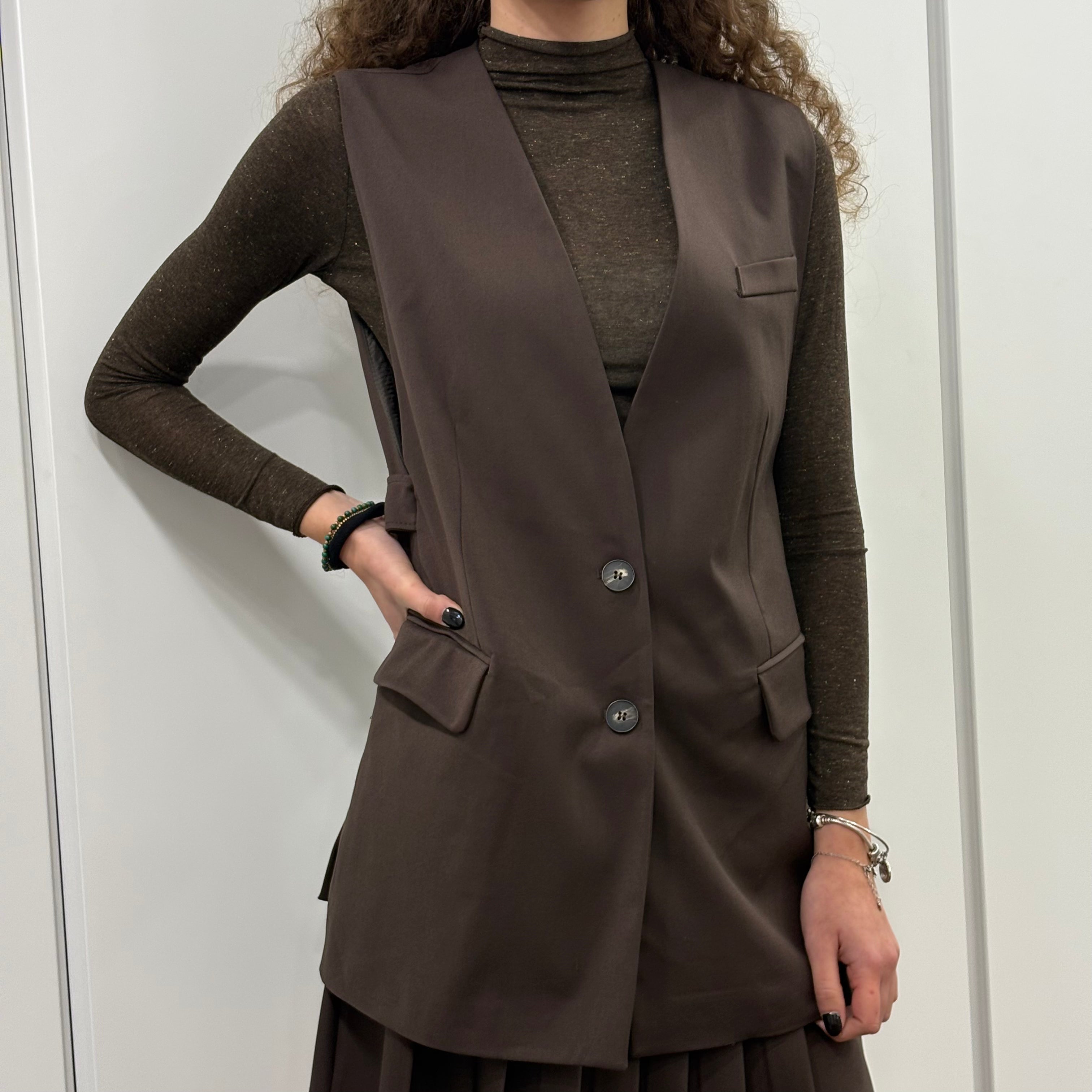 KIKISIX gilet GINNY color t.moro