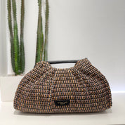 Borsa POUCH NERO RAFIA