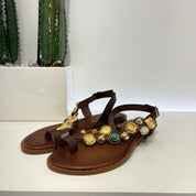 Caryatis sandalo infradito modello Helen marrone