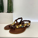 Caryatis sandalo infradito modello Helen marrone