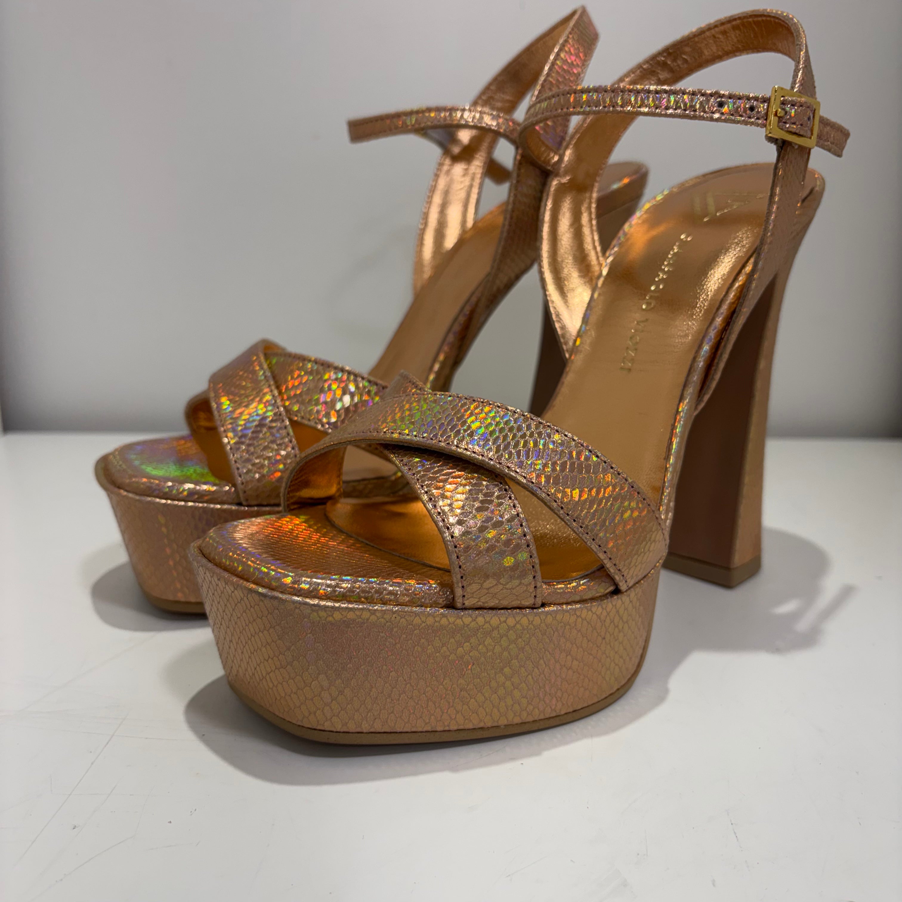 Giampaolo Viozzi sandalo viper rose gold