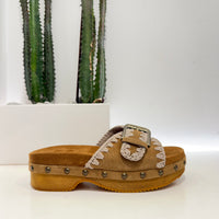 Mou ZOCCOLO fibbia cognac