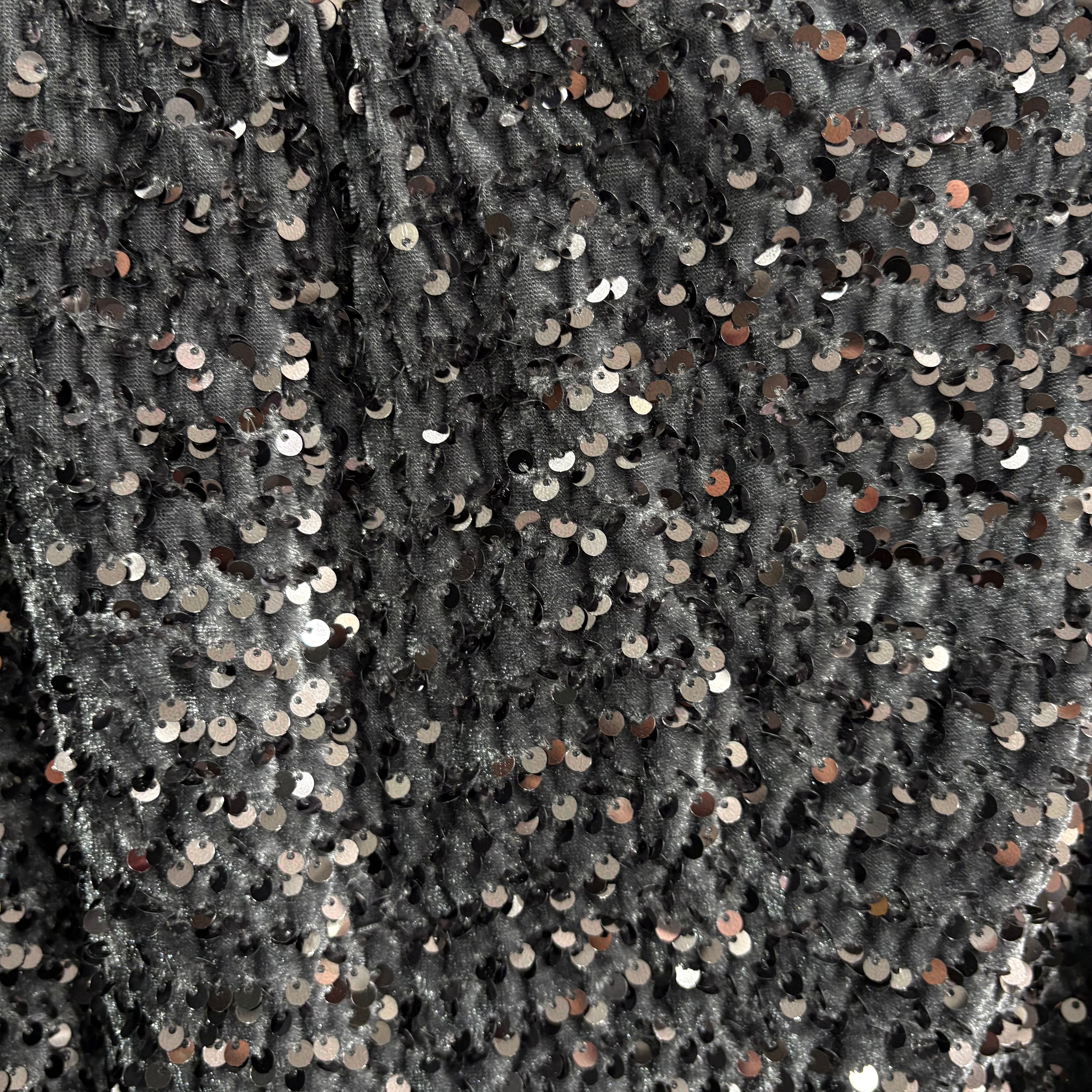 Gonna louguette paillettes grigio scuro/argento