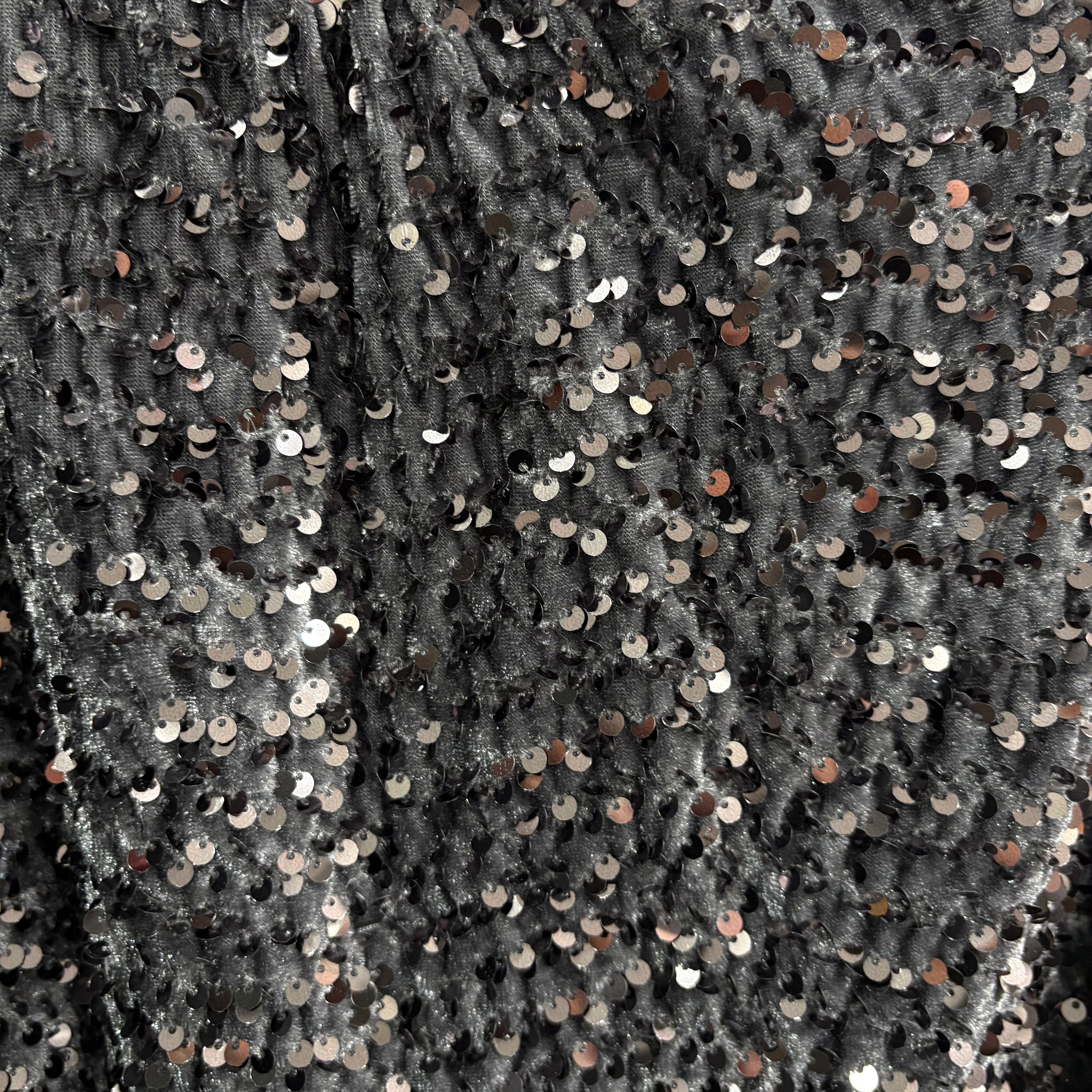 Gonna louguette paillettes grigio scuro/argento