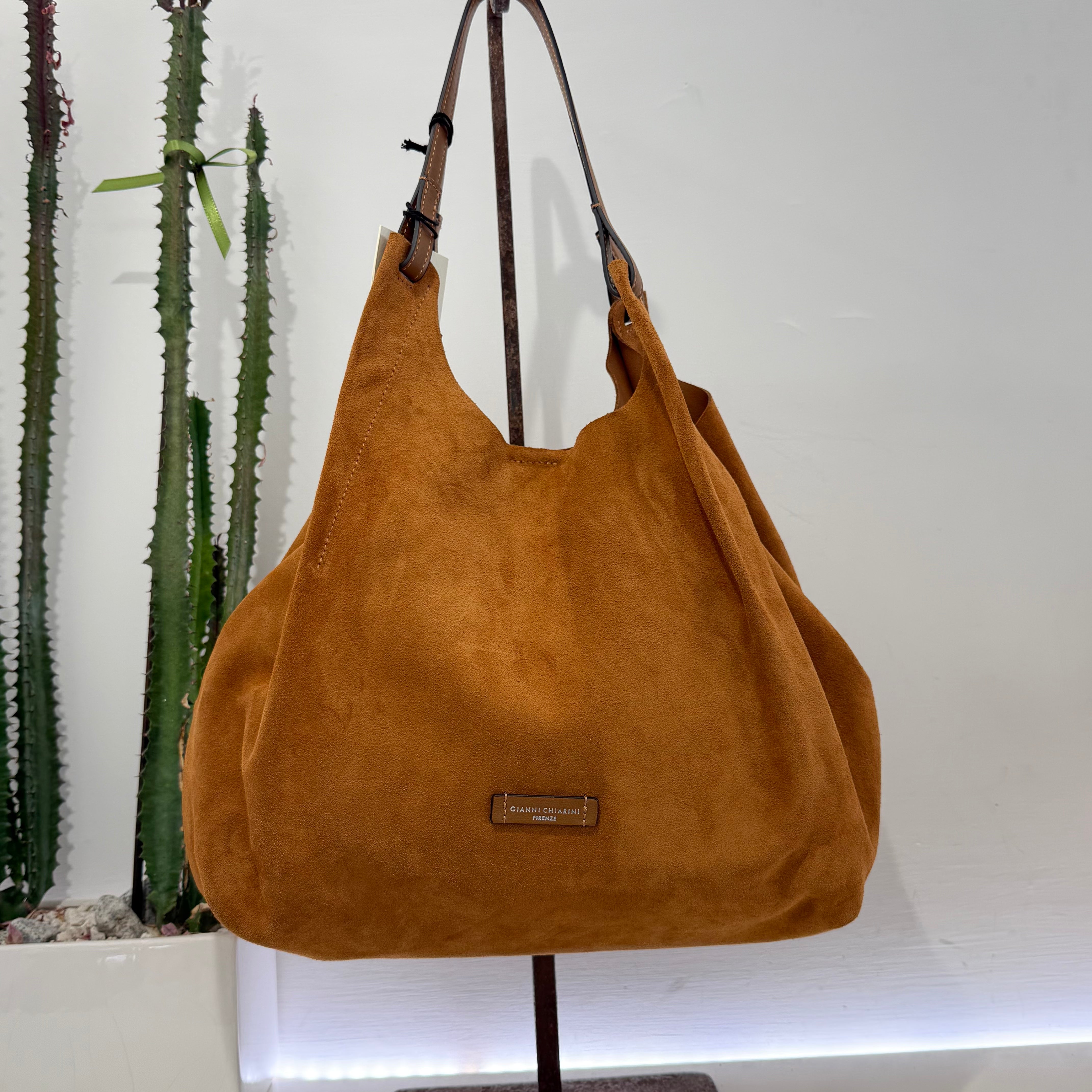 Gianni Chiarini borsa DUA CARAMEL SUEDE dimensione grande