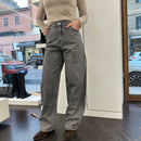 Pantalone jeans LUCIA lavaggio grigio con strass