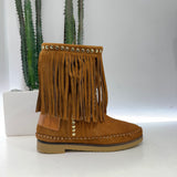 Stivale Indianino suede cuoio borchie e frange