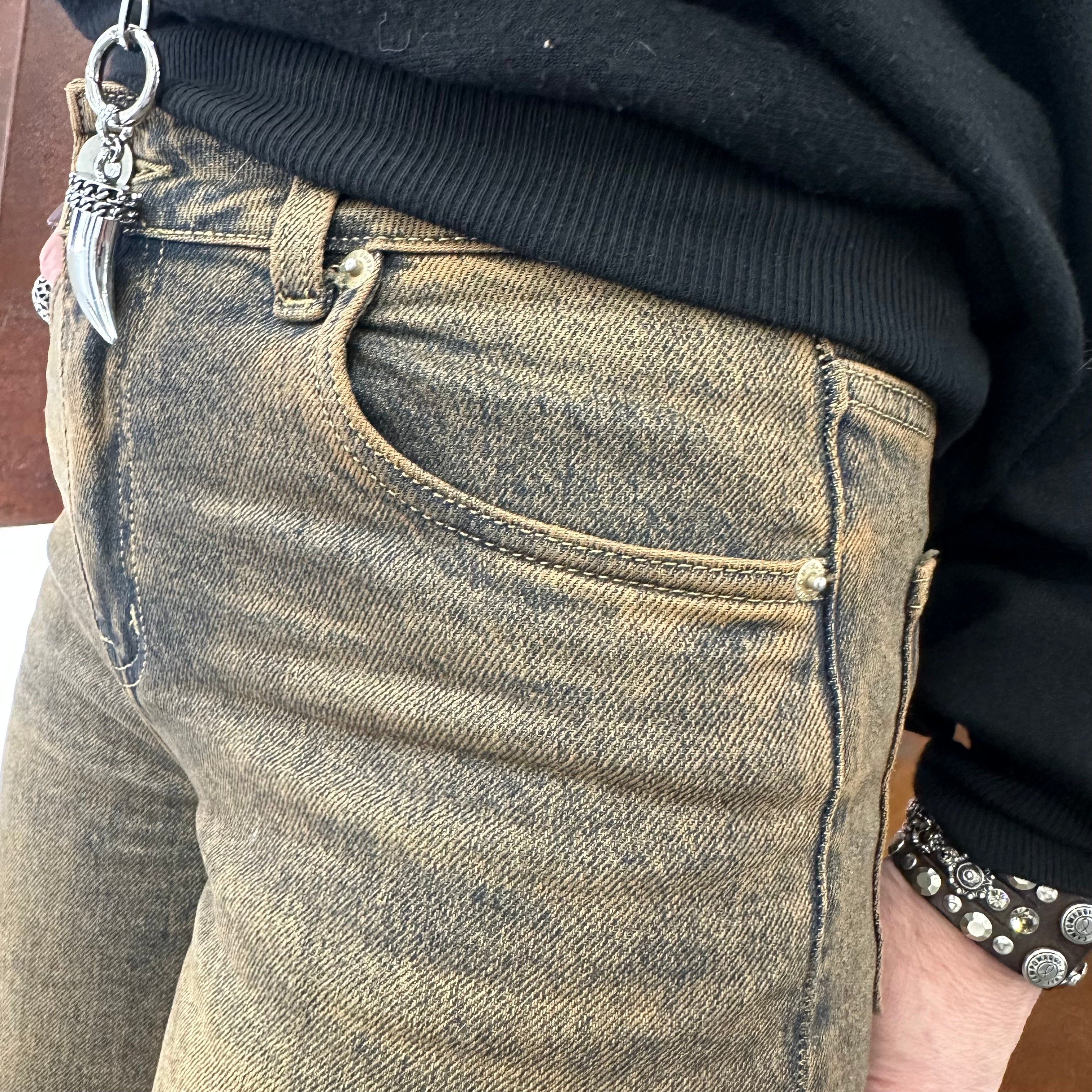 Pantalone jeans IMIMY  lavaggio cuoio