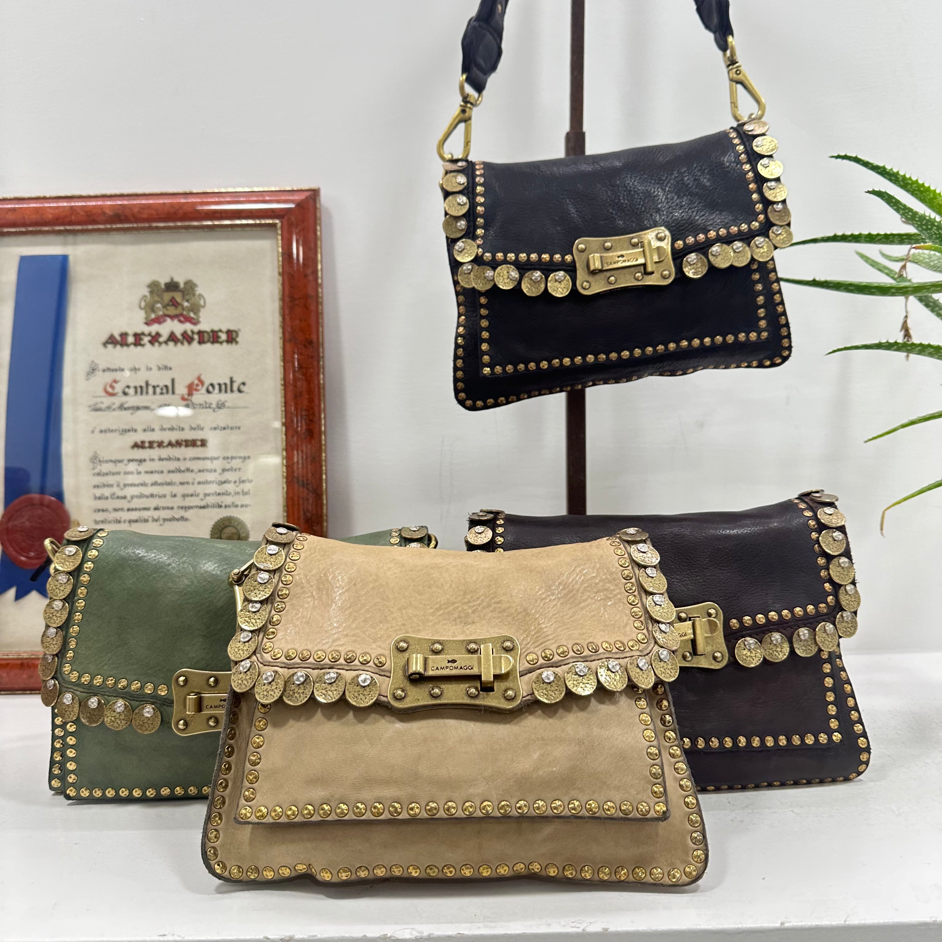 Campomaggi borsa AGNESE medaglie e rivetti