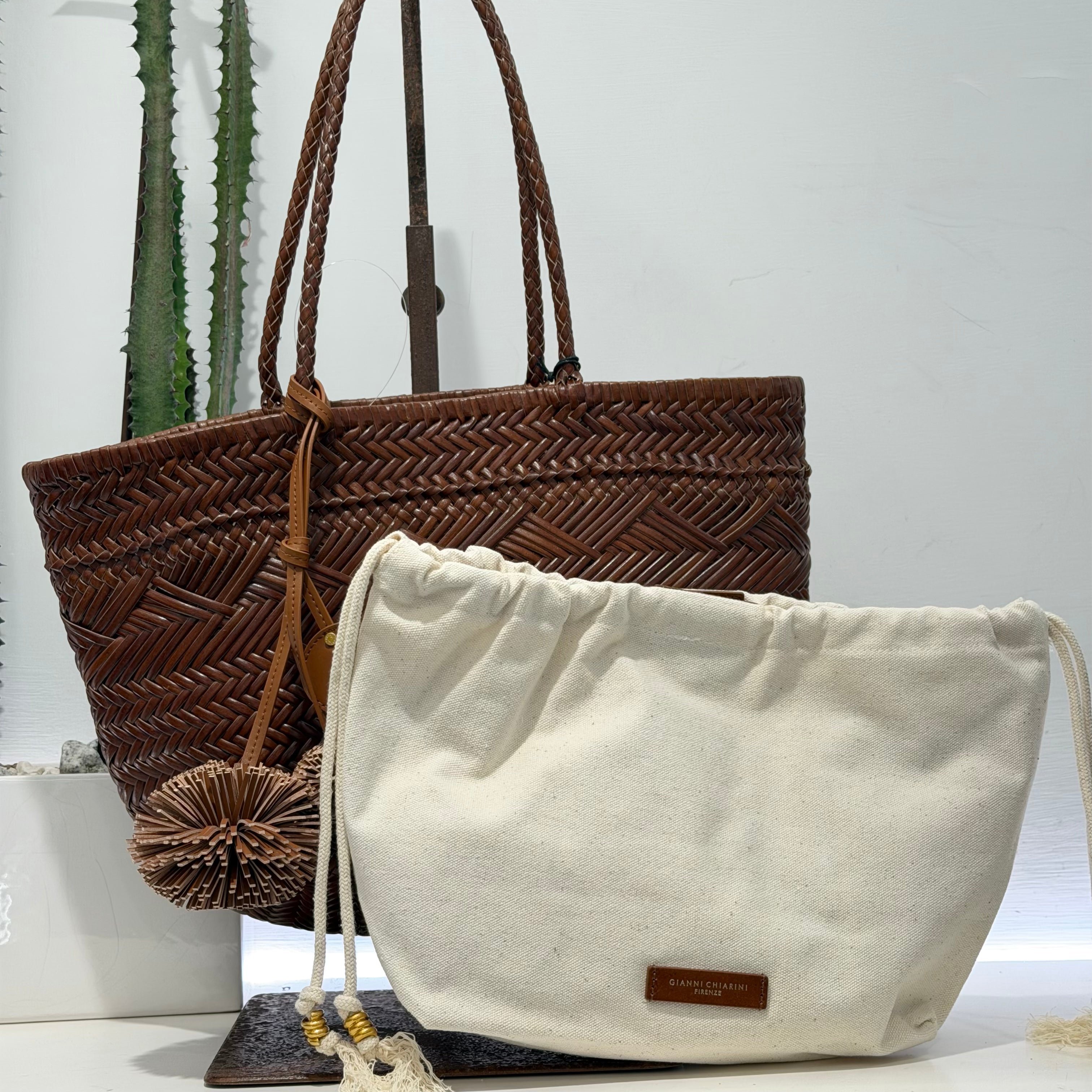 Gianni Chiarini borsa PALOMA PELLE cuoio intrecciata dimensione media