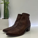 Zolfo stivaletto intrecciato cuoio