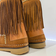 Stivale Indianino suede cuoio borchie e frange