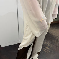 Camicia lunga color avena