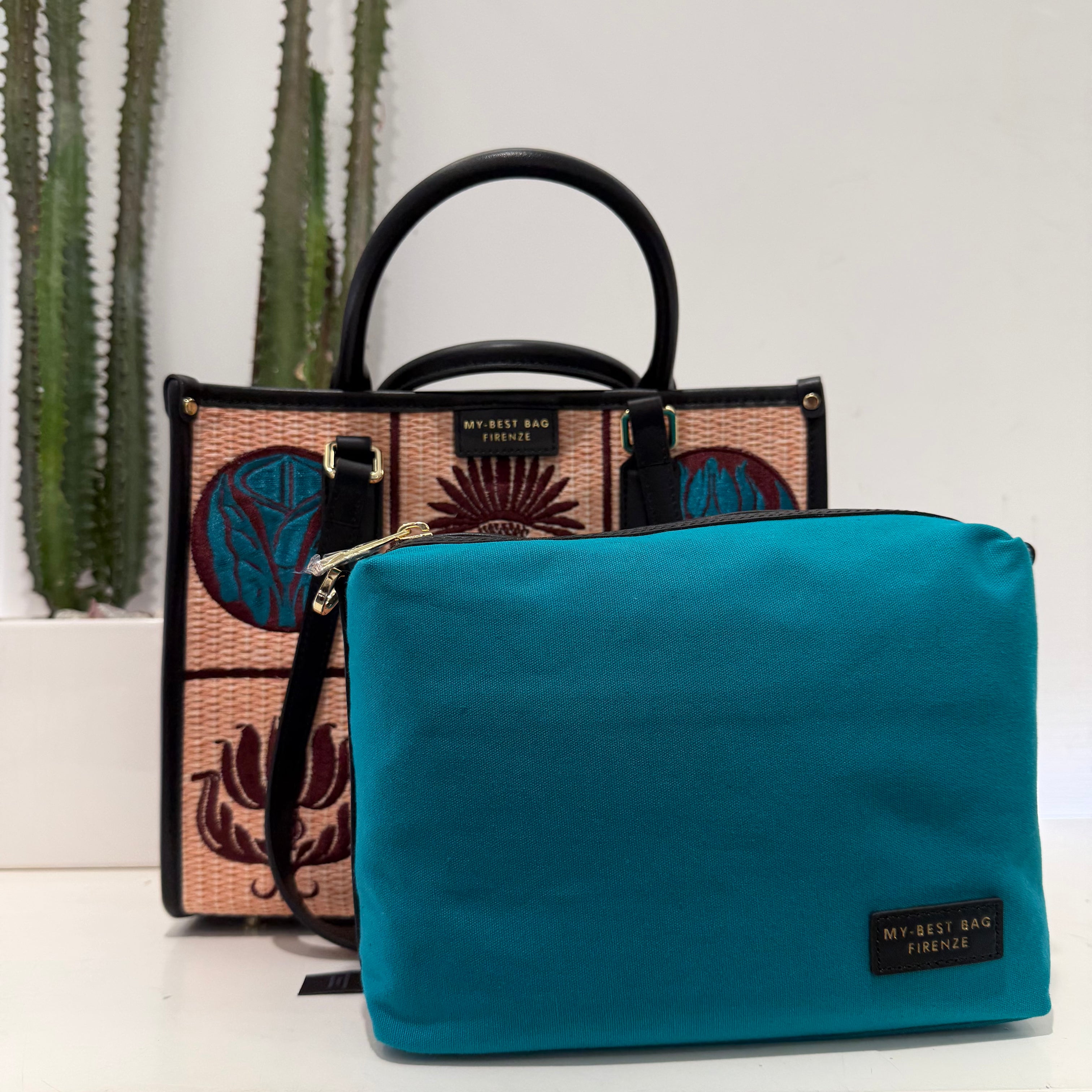 Borsa ATENA BLUSH RAFIA piccola