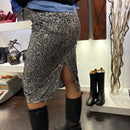 Gonna louguette paillettes grigio/argento