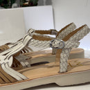 Sandalo TJ beige cinturino intrecciato