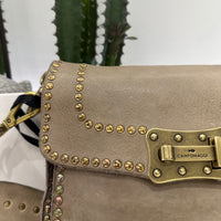 Campomaggi borsa Agnese GHIACCIO rivetti oro