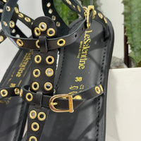 Le Salentine sandalo infradito NERO BORCHIE