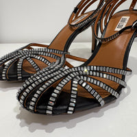 Bibilou sandalo nero  strass argento