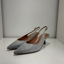 Bibilou argento con strass tacco 5 cm