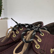 ANTICA BOTTEGA mocassino modello barca BORDEAUX CON LACCIO NERO