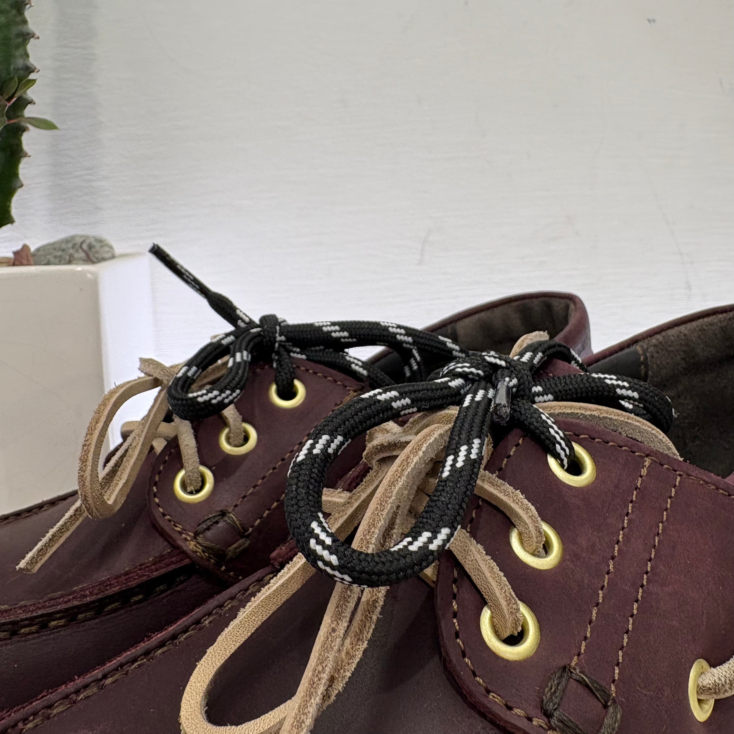 ANTICA BOTTEGA mocassino modello barca BORDEAUX CON LACCIO NERO