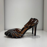 Bibilou sandalo nero  strass argento