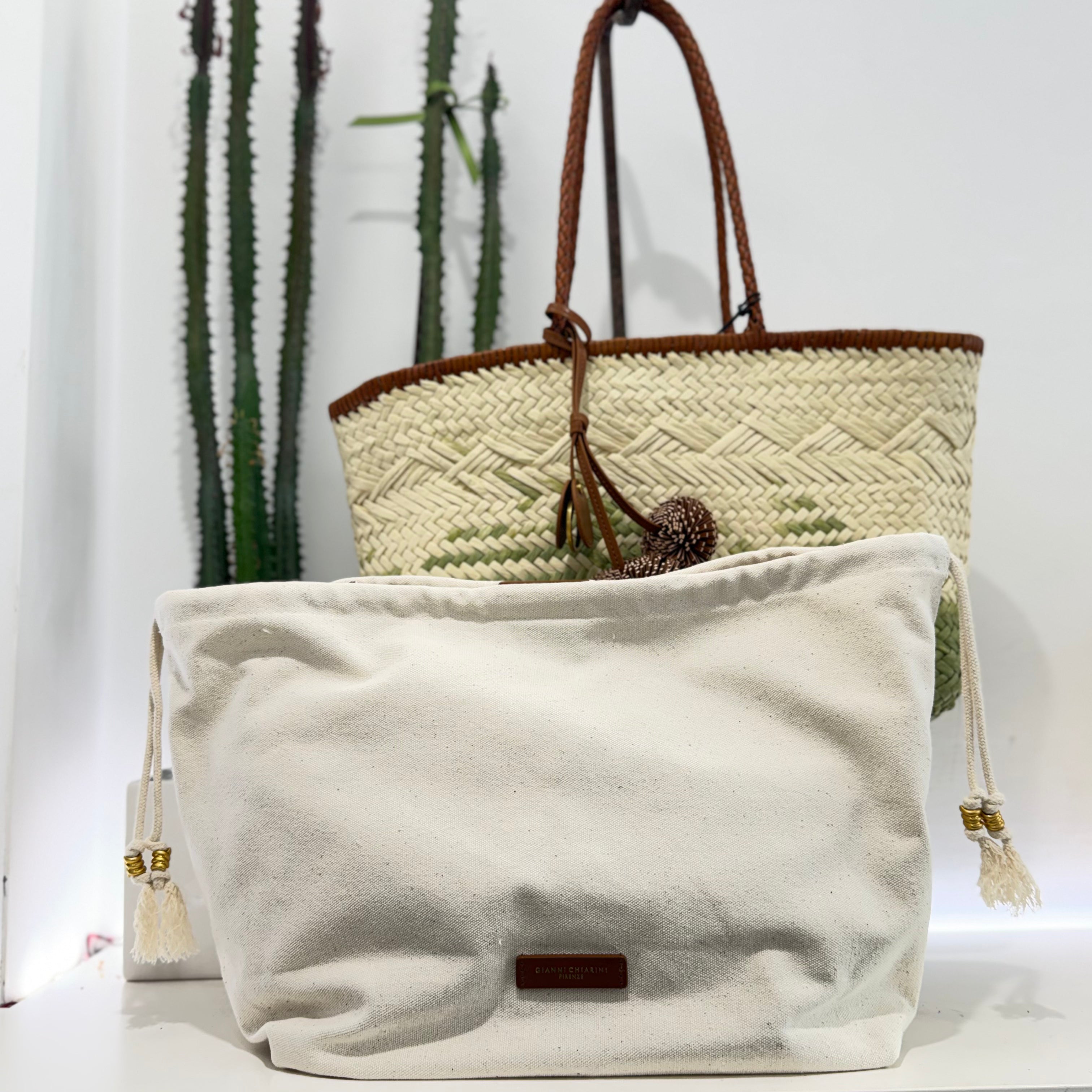 Gianni Chiarini borsa PALOMA RAFIA intrecciata dimensione grande