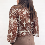 Camicia MISTO SETA FANTASIA MARRONE