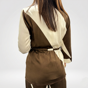 Camicia giacca modello GEOMETRIA color burro/tabacco