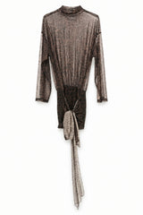 KIKISIX abito con nodo in tulle