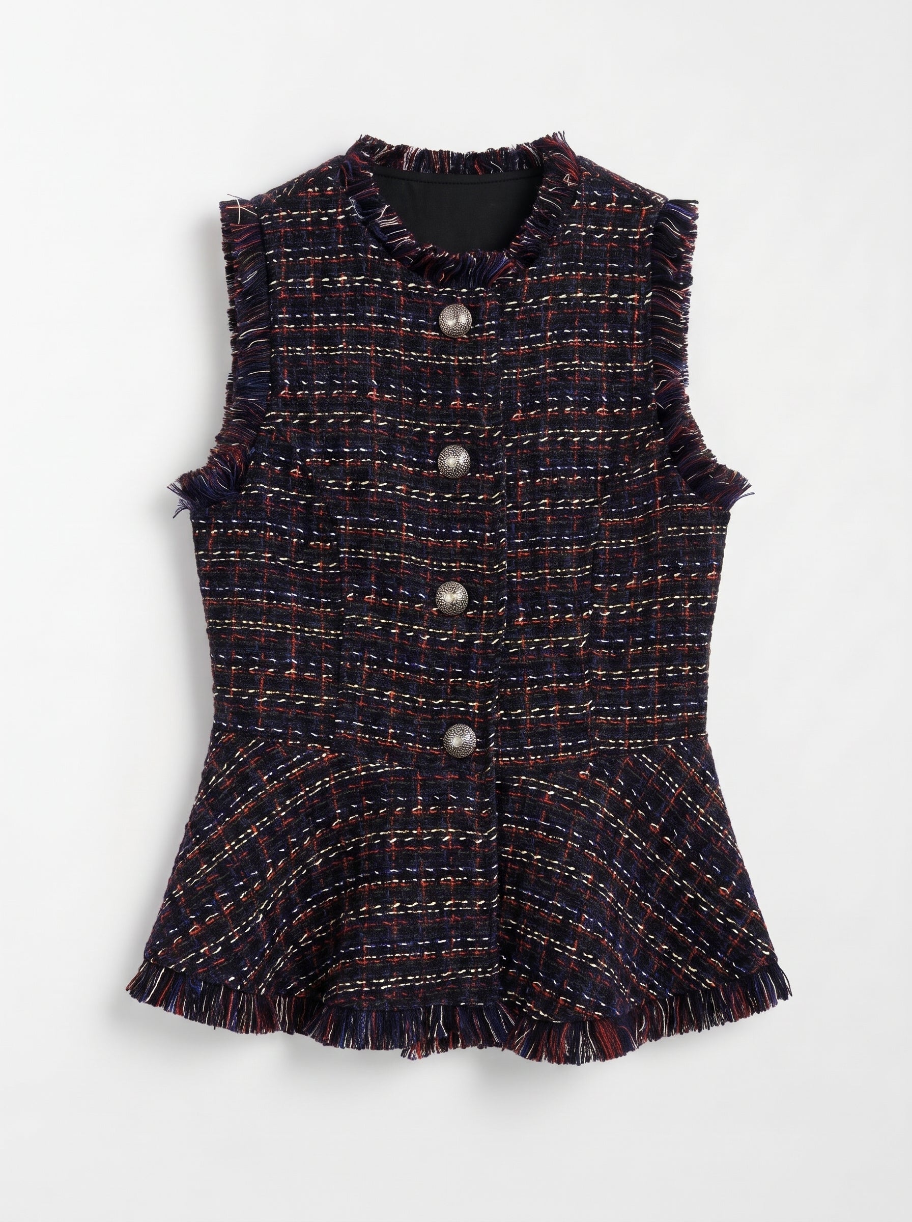 Gilet Blu con Bottoni Argento