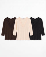 Maglia scollo a V con PIZZO