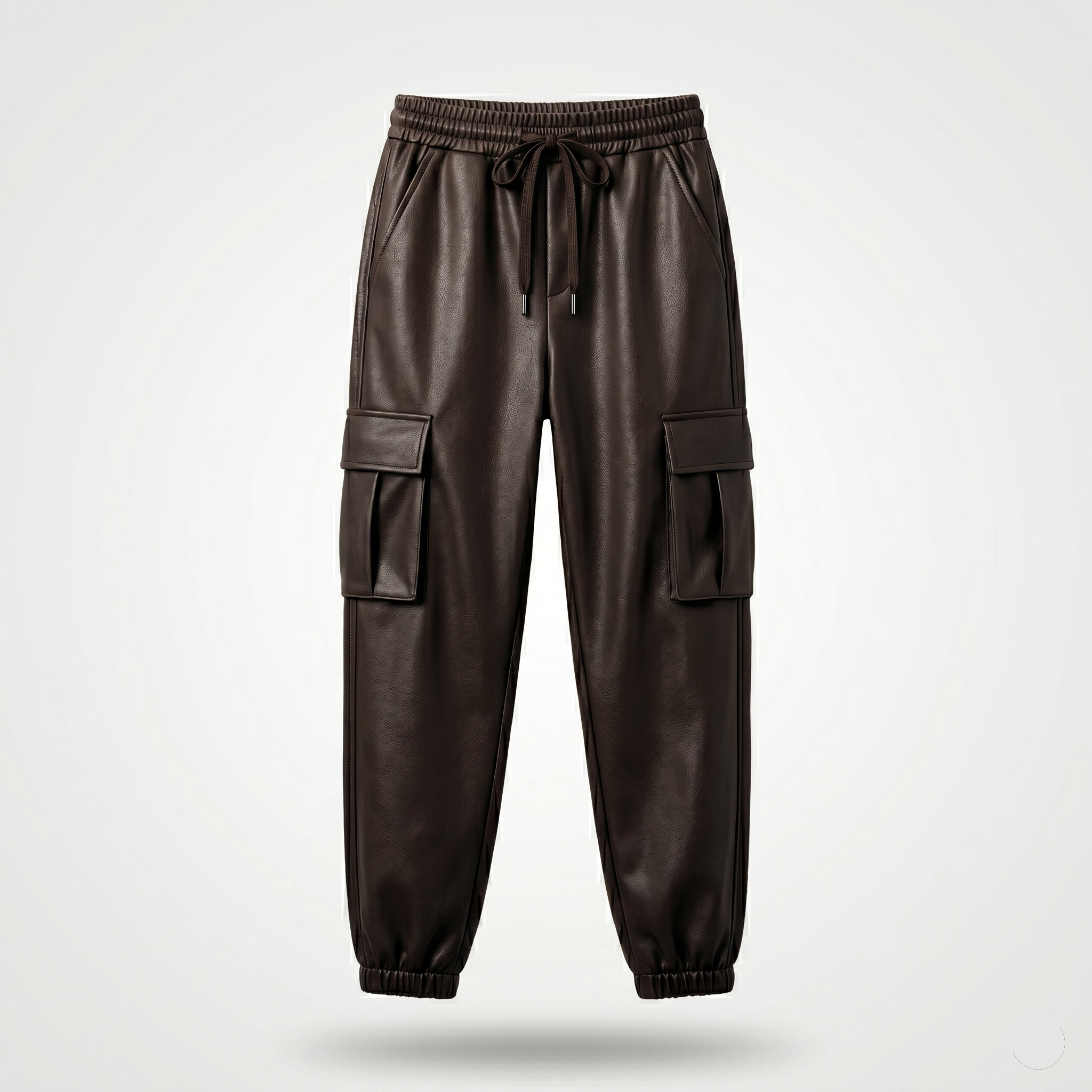 Pantalone ecopelle tasche marrone