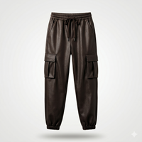 Pantalone ecopelle tasche marrone