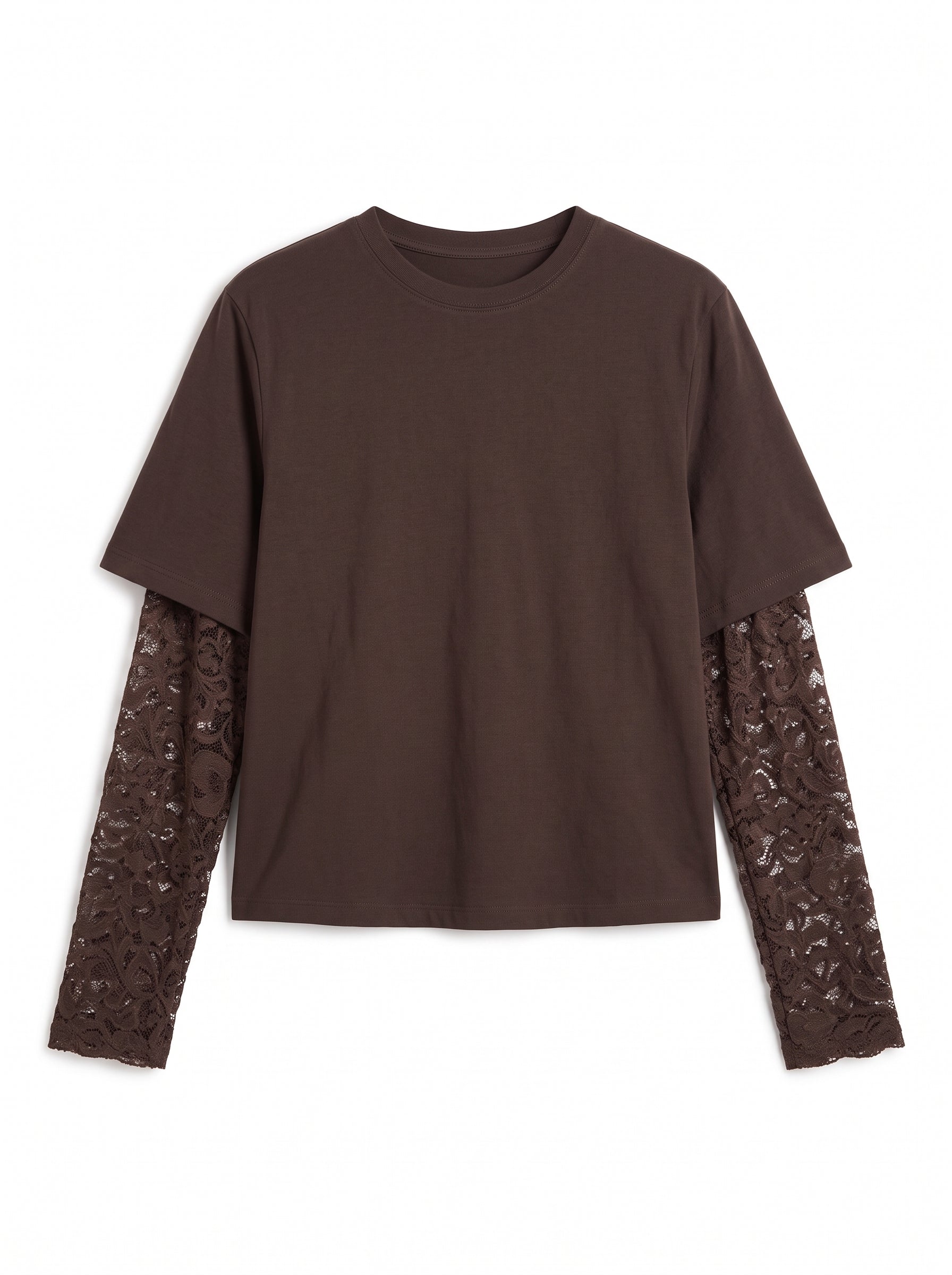 T-shirt maniche pizzo MORO foro pollice