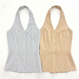 Gilet a righe con bottoni