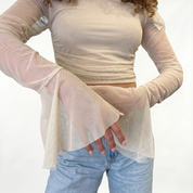 Maglia velo beige