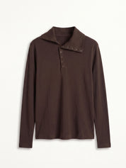 Maglia collo asimmetrico bottoncini