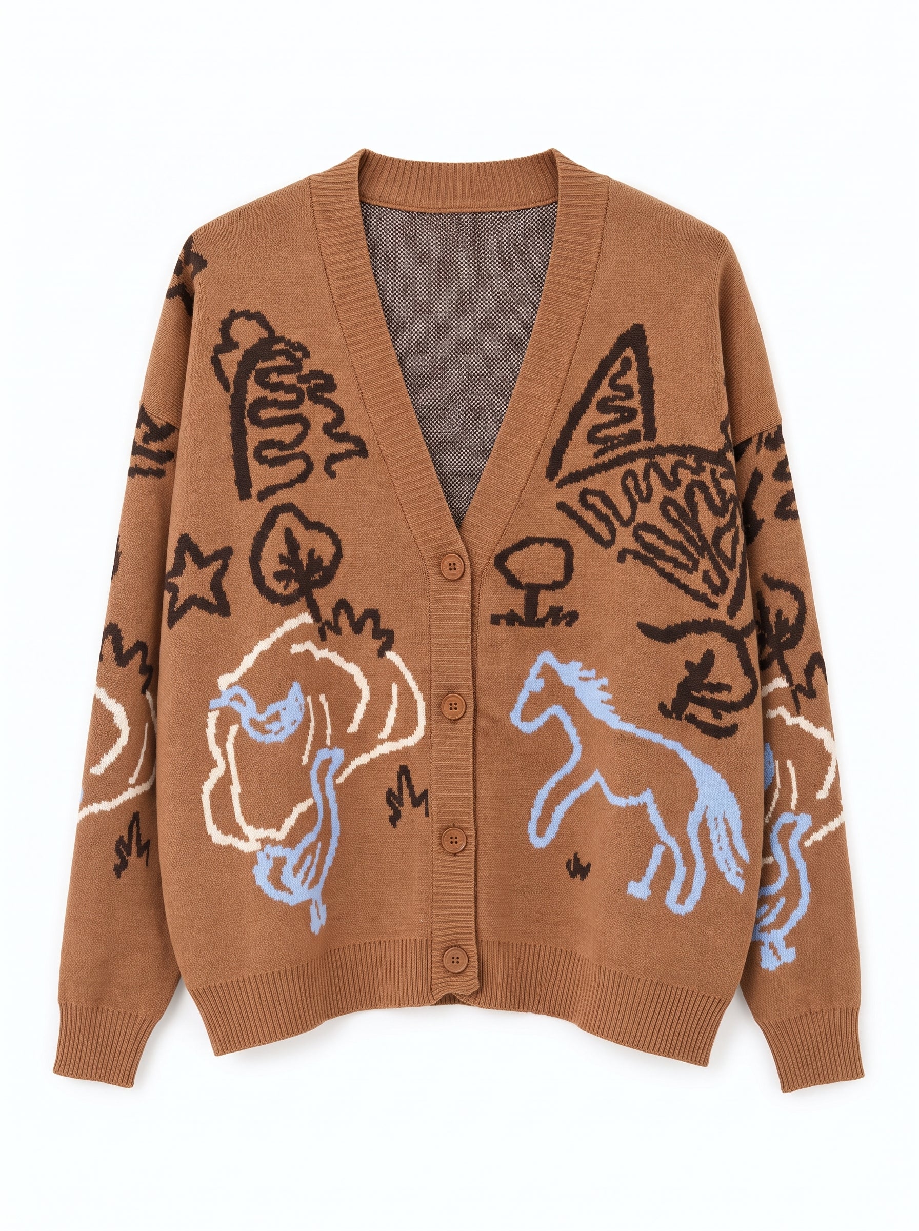 Cardigan Scollo V Cammello