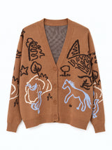 Cardigan Scollo V Cammello