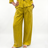 Pantalone gamba larga effetto SETA LAVATA
