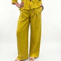 Pantalone gamba larga effetto SETA LAVATA