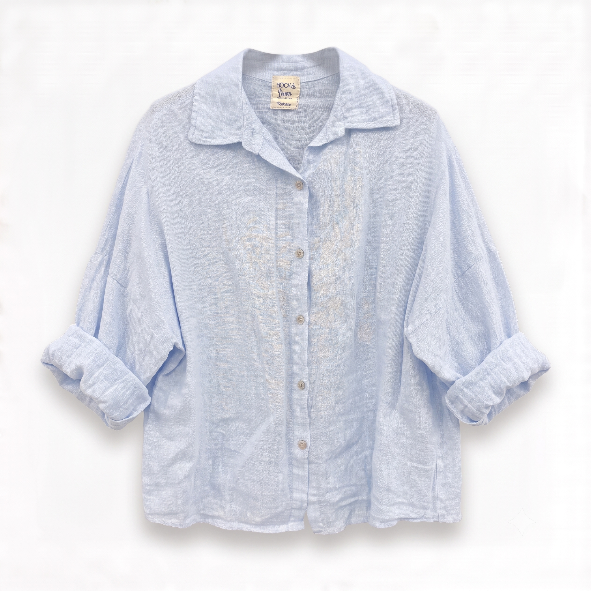 Camicia celeste in lino