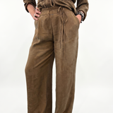 Pantalone gamba larga effetto SETA LAVATA