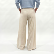 Pantalone panna tre bottoni