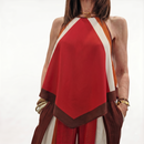 Kikisix top scollo americana tessuto righe