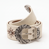 GIANNIFRANCO cintura suede panna fibbia fiore